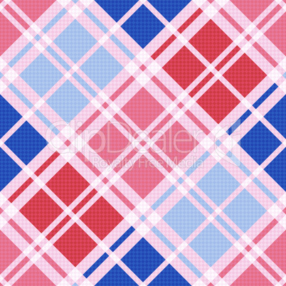 Diagonal seamless pattern in red an blue trendy hues