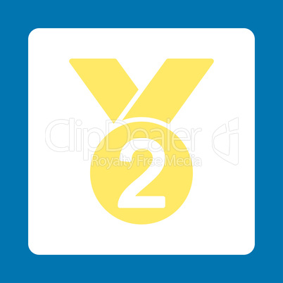 Silver medal icon from Award Buttons OverColor Set