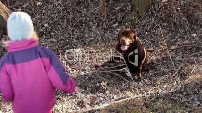 Adorable little girl in the nature in winter