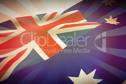Composite image of low angle view of australian flag