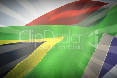 Composite image of waving flag of south africa