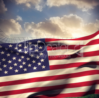 Composite image of waving american flag