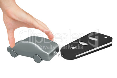 Hand with car keys