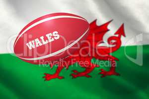 Composite image of wales rugby ball