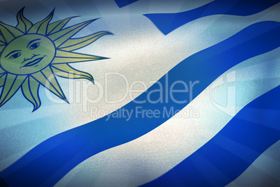 Composite image of cropped flag of uruguay