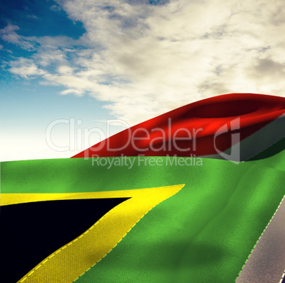 Composite image of waving flag of south africa