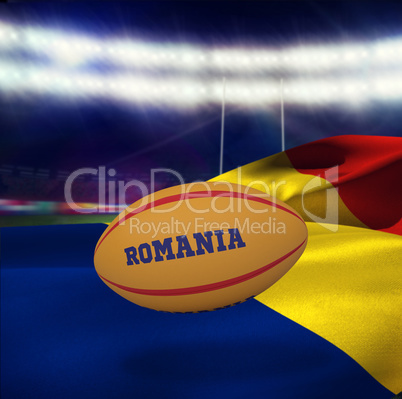 Composite image of romania rugby ball