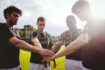 Rugby players standing together before match Rugby players standing together before match