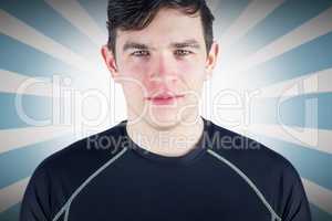 Composite image of a rugby player looking at the camera