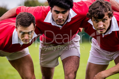 Rugby players ready to play