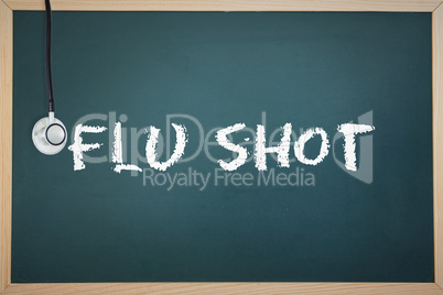 Flu shot against chalkboard
