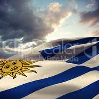 Composite image of waving uruguayan flag