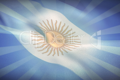 Composite image of close-up of argentina flag waving