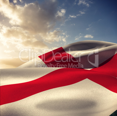 Composite image of waving flag of england