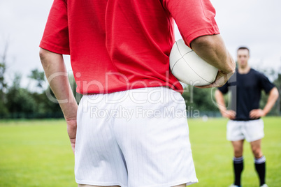 Rugby players playing a match