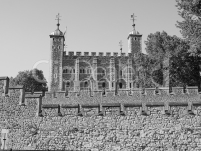 Black and white Tower of London