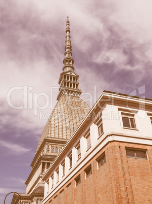 Retro looking Mole Antonelliana Turin