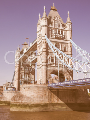 Retro looking Tower Bridge in London