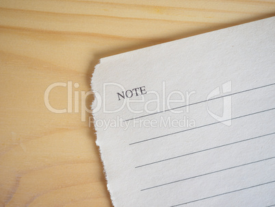 Blank note book page