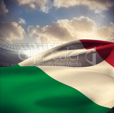 Composite image of itlay flag waving in wind