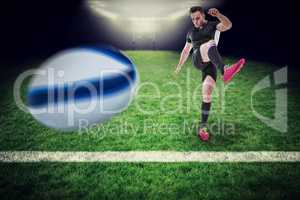 Composite image of rugby ball