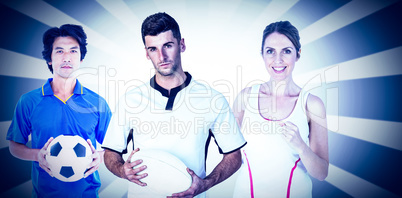 Composite image of fit people