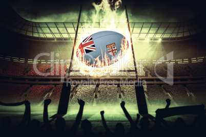 Composite image of silhouettes of football supporters