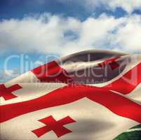 Composite image of close-up of waving georgia flag
