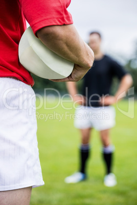 Rugby players playing a match