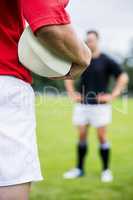 Rugby players playing a match