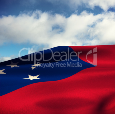 Composite image of waving flag of samoa
