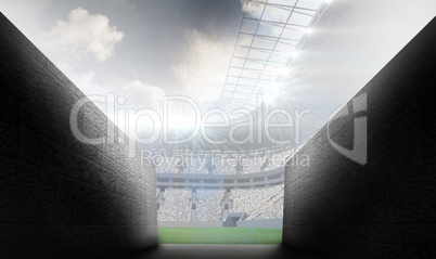 Composite image of arena tunnel