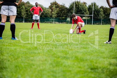 Rugby players playing a match