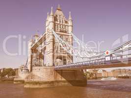 Retro looking Tower Bridge in London