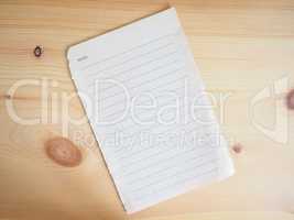 Blank note book page