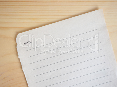 Blank note book page