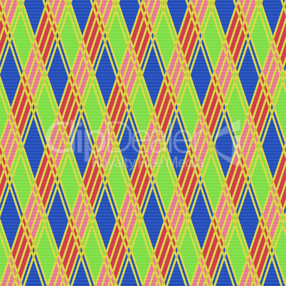 Rhombic seamless pattern in motley colors