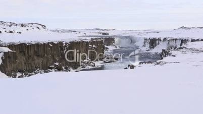 Waterfall Selfoss in wintertime, Iceland