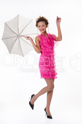 Young Woman With Umbrella