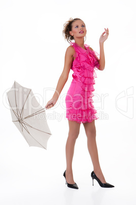 Young Woman With Umbrella