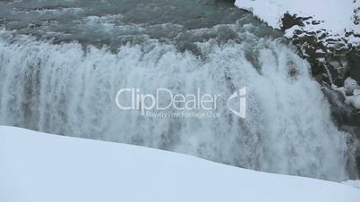 Waterfall Gullfoss in wintertime