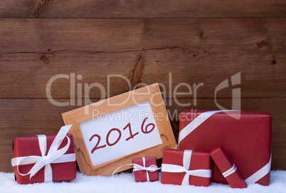 Red Christmas Decoration, Gifts, Snow, 2016