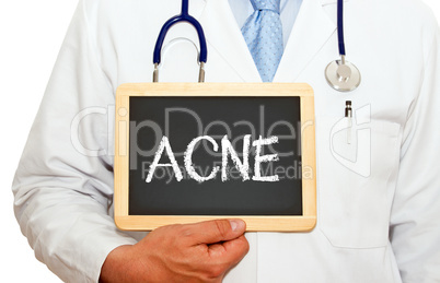 Acne - Doctor with chalkboard