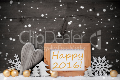 Golden Gray Christmas Decoration, Snow,Happy 2016, Snowflake