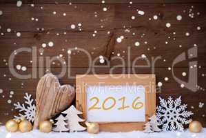 Golden Christmas Decoration, Snow, 2016, Snowflakes
