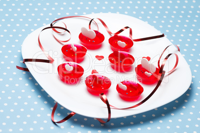 Valentine's day love gelatin deserts