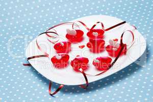 Valentine's day love gelatin deserts