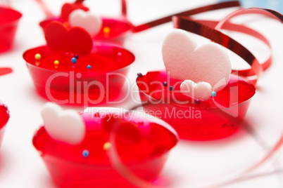 Valentine's day love gelatin deserts