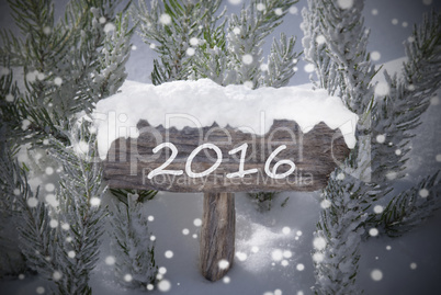 Christmas Sign Snowflakes Fir Tree Text 2016