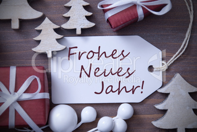 Christmas Label Gift Tree Frohes Neues Jahr Means New Year